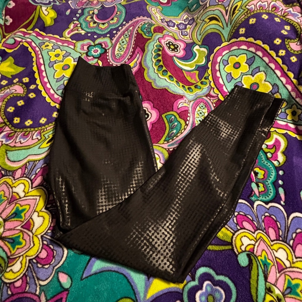 Peloton Black Patterned Leggings Size Small